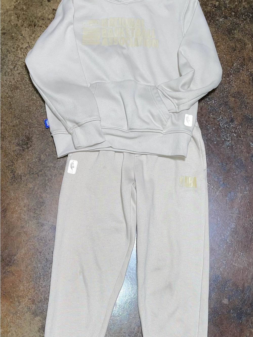 NBA Kids Beige Sweatpants with Subtle Gold Logo
